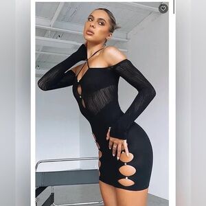 White Fox Boutique Keep On Looking Mini Dress Black